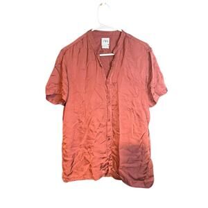 ZARA‎ Large Tamamho rust Button Up Top